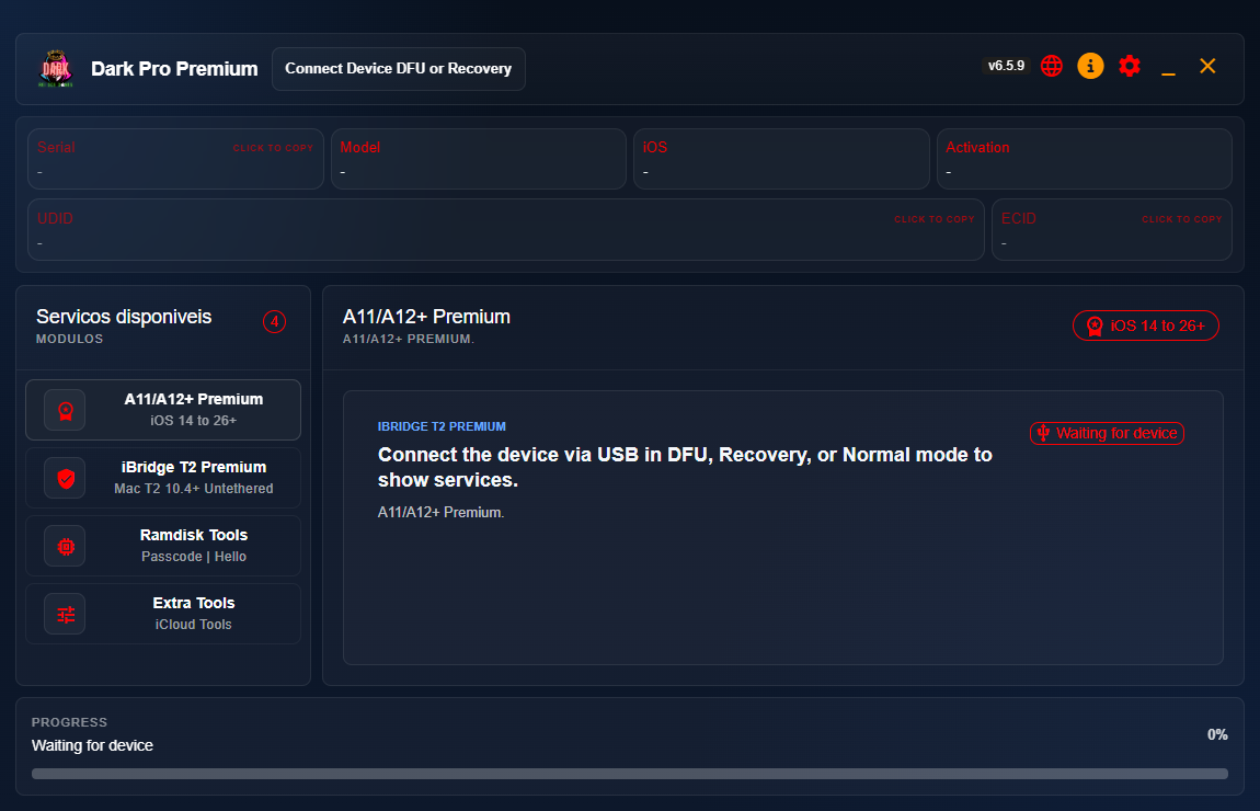 Dark Pro Premium interface