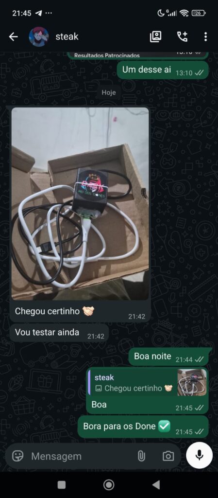 Conversa de cliente 13 — feedback sobre a Dark Box