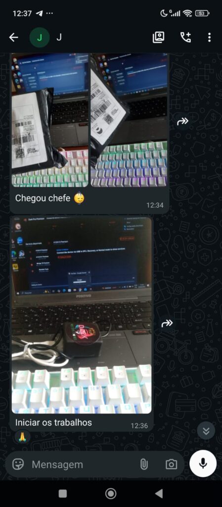 Conversa de cliente 12 — feedback sobre a Dark Box