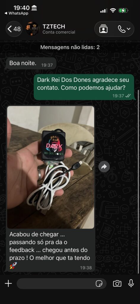 Conversa de cliente 9 — feedback sobre a Dark Box